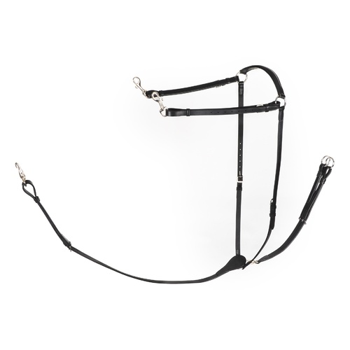 Three Point Leather Breastplate with Martingale Attachment